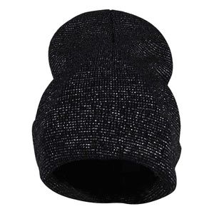 Fleece Lined Sparkle Beanie (with gloves) in Black